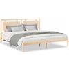 vidaXL Letto in legno massiccio extra lungo senza materasso 200x210 cm