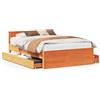 vidaXL Letto in legno massiccio senza materasso con testata marrone 150x200 cm
