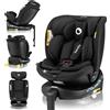 Lionelo Seggiolino per bambini Lionelo Navy i-Size 360° EasyTurn base girevole, 40-150 cm, installazione con ISOFIX e gamba di supporto, standard R129 - Nero