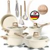 Just Perfecto JL-888: Set di pentole da cucina con effetto granito beige, 14 pezzi