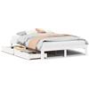 vidaXL Letto in legno massiccio con cassetti bianco 120x190 cm pino