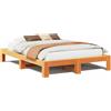 vidaXL Letto in legno massiccio senza materasso Wax brown 150x200 cm Legno di pino