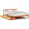 vidaXL Letto in legno massiccio senza materasso cera marrone 135x190 cm legno di pino