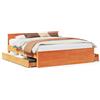 vidaXL Letto in legno massiccio senza materasso con testata marrone 200x200 cm