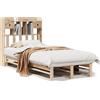 vidaXL Letto in legno massiccio con ripiano senza materasso 90x200 cm pino