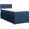 vidaXL Letto a molle con materasso blu 90x190 cm in tessuto
