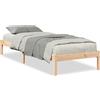 vidaXL Letto in legno massiccio extra lungo senza materasso 90x220 legno di pino