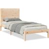 vidaXL Letto in legno massiccio Extra Lungo senza materasso 90x220 cm