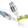 Goobay 74164 cavo di rete bianco 15 m Cat6 F/UTP (FTP)
