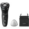 Philips Shaver Serie 3000 S3244/12 Rasoio elettrico a umido e a secco, rasoio rotante, nero, sistema di lame PowerCut, SH30, 2 anni, batteria ricaricabile