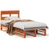 vidaXL Letto in legno massiccio senza materasso cera marrone 75x190 cm legno di pino