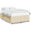 vidaXL Struttura letto senza materasso crema 140x190 cm tessuto
