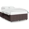 vidaXL Struttura letto senza materasso marrone scuro 140x190 cm tessuto