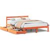 vidaXL Letto in legno massiccio senza materasso Wax brown 150x200 cm Legno di pino