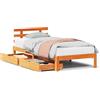vidaXL Letto in legno massiccio con cassetti marrone cera 100x200 cm pino