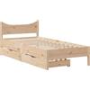 vidaXL Letto in legno massiccio con cassetti 75x190 cm pino