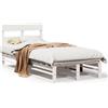 vidaXL Letto in legno massiccio senza materasso bianco 75x190 cm in legno di pino