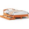vidaXL Letto in legno massiccio senza materasso Wax brown 150x200 cm Legno di pino