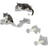 PawHut set parete di arrampicata per gatti, 4 pezzi di arredamento per gatti con gradini, scala, torri di salto, tiragraffi, palla da gioco, sisal, per gatti fino a 5 kg, grigio chiaro