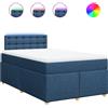 vidaXL Letto a molle con materasso blu 120x190 cm in tessuto