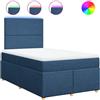 vidaXL Letto a molle con materasso blu 120x190 cm in tessuto