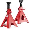 Wiltec Set di 2 cavalletti di sostegno Wiltec, cavalletto di sostegno fino a 12 tonnellate, cavalletti regolabili in altezza da 49 a 75 cm, cavalletto di lavoro con bullone di sicurezza, cavalletto per auto in gomma antiscivolo