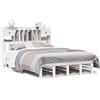 vidaXL Letto in legno massiccio con ripiano senza materasso bianco 140x200 cm pino