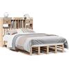 vidaXL Letto in legno massiccio con ripiano senza materasso 135x190 cm in legno di pino