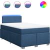 vidaXL Letto a molle con materasso blu 120x190 cm in tessuto