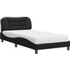 vidaXL Letto con materasso "Hvar" nero 100x200 cm in Pelle finta