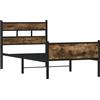 vidaXL Struttura letto senza materasso rovere fumé 90x190 cm materiale a base di legno
