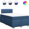 vidaXL Letto a molle con materasso blu 120x190 cm in tessuto