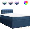 vidaXL Letto a molle con materasso blu 120x190 cm in tessuto