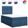 vidaXL Letto a molle con materasso blu 120x190 cm in tessuto