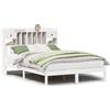 vidaXL Letto in legno massiccio con ripiano senza materasso Bianco 140x190 cm Pino
