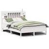vidaXL Letto in legno massiccio con ripiano senza materasso Bianco 140x190 cm Pino