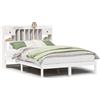vidaXL Letto in legno massiccio con ripiano senza materasso bianco 160x200 cm pino