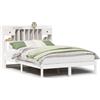 vidaXL Letto in legno massiccio con ripiano senza materasso bianco 140x200 cm pino