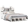 vidaXL Letto in legno massiccio con ripiano senza materasso bianco 160x200 cm pino