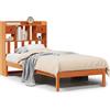 vidaXL Letto in legno massiccio con ripiano senza materasso Wax brown 75x190 cm