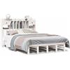 vidaXL Letto in legno massiccio con ripiano senza materasso bianco 150x200 cm pino