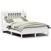 vidaXL Letto in legno massiccio con ripiano senza materasso Bianco 135x190 cm Pino