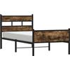 vidaXL Struttura letto senza materasso in rovere fumé 90x200 cm Materiale a base di legno