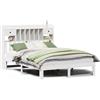 vidaXL Letto in legno massiccio con ripiano senza materasso bianco 140x200 cm pino