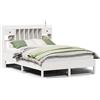 vidaXL Letto in legno massiccio con ripiano senza materasso bianco 160x200 cm pino