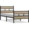 vidaXL Letto in metallo senza materasso rovere Sonoma 80x200 cm