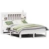 vidaXL Letto in legno massiccio con ripiano senza materasso Bianco 135x190 cm Pino