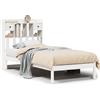 vidaXL Letto in legno massiccio con ripiano senza materasso Bianco 75x190 cm Pino