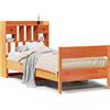 vidaXL Letto in legno massiccio con ripiano senza materasso Wax brown 100x200 cm