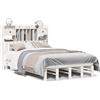 vidaXL Letto in legno massiccio con ripiano senza materasso Bianco 135x190 cm Pino